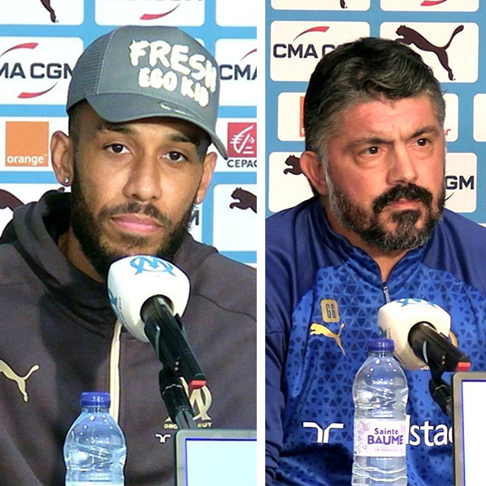 L'intégrale de la conférence de presse de Pierre-Emerick Aubameyang et Gennaro Gattuso avant la réception de Rennes